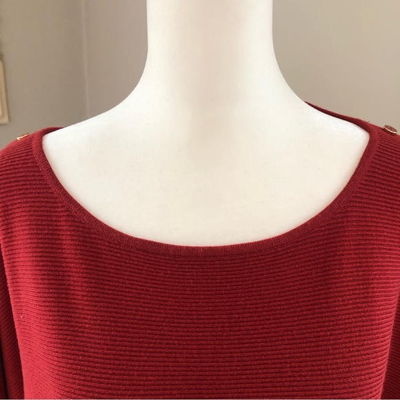 New York & Company Women’s Boatneck Rayon/Nylon Loose Fitting Sweater, Rust Sz S - Picture 4 of 13